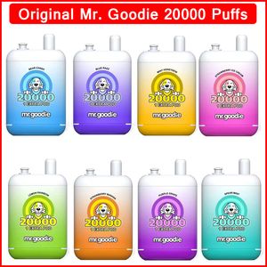 Original Mr.Goodie 20000 Puffs 2% 5% Dispositif de dosettes jetables Big Vape E cigarette Vape Kits 650mah Batterie préremplie 20ML * 2 Double réservoir US Euro Pas de taxe