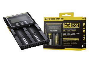 Original Nitecore D2 LCD Digicharger Universal Intelligent Charger pour 18650 14500 16340 18350 Liion Nimh Battery UseUuk Plug6404096