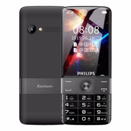 Téléphone portable d'origine Philips E518 4G LTE 512 Mo de RAM 4 Go de ROM Android 2,8 "écran 0,2 MP 2070 mAh longue veille téléphone portable intelligent pour parents plus âgés homme femme enfants enfants