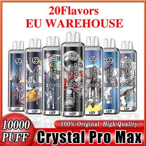 Europa Warehouse Uzy Crycy Crystal Pro Max 10000 Puff Vape desechable Vapor 10K E Legend 4000 Randm Tornado Poco Mesh Coil 20ml Pod Batería Recargable Electrónica Electrónico