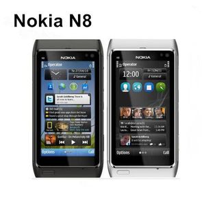 Téléphone portable d'origine Nokia N8 débloqué à noyau unique 16 Go 3,5 pouces 12,1 MP 3G WCDMA