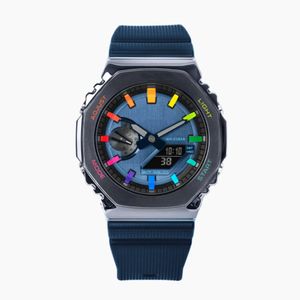 Montre de choc originale numérique Sport Sport Quartz GM unisexe 2100 montre alliage assemblage détachable cadran LED série chêne arc-en-ciel étanche série chêne