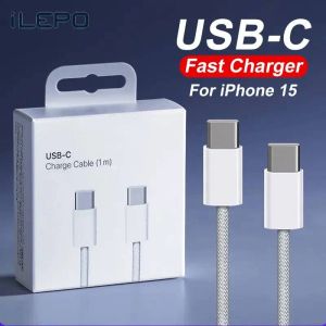 Cable USB-C Original para Apple iPhone 15 Pro Max PD 60W carga rápida para Huawei Xiaomi Samsung accesorio de cable tejido tipo C
