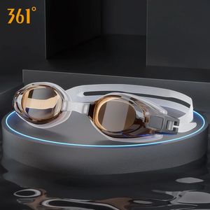 OT Professional Silicone étanche Swim Goggles Anti-Fog UV Swimming Luwsings with Ear Plug for Men Women Water Sports Eyewear 240417