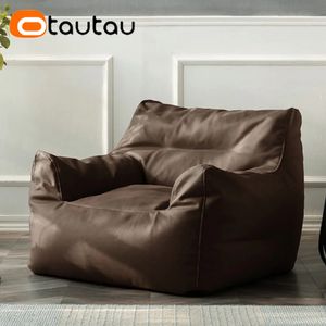 OTAUTAU adultes Faux cuir Pouf couverture sans remplissage simple canapé Pouf fauteuil Pouf canapé SF034 240118