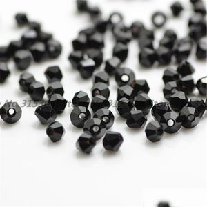 Otros 100 Unids Color Negro 4 Mm Be Crystal Beads Glass Loose Spacer Diy Jewelry Making Austria Drop Delivery Hallazgos Componentes Dhgarden Dhj0D