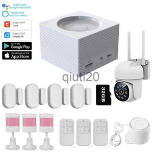 Otros accesorios de alarma G95 WIFI GSM Tuya APP El sistema de alarma funciona con Alexa Home Wireless Burglar Smart Life Security Detector de movimiento Smoke IP Camera x0718