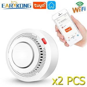 Other Alarm Accessories Tuya WiFi Smoke Alarm Fire Protection Smoke Detector Smokehouse Combination Fire Alarm Home Security System Firefighters 230206