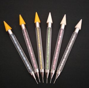 Autres Arts et Métiers Double Tête Nail Dotting Pen Multi Function Strass Crayons Diy Crayon De Cire Avec Boîte De Rangement Mulit Couleur SN3334