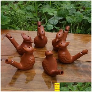 Autres arts et artisanat Water Bird Whistle Vintage Ceramic Whistles Clay Ocarina Warbler chirps Enfants Bathing Toys Drop Livrot Dhgmw