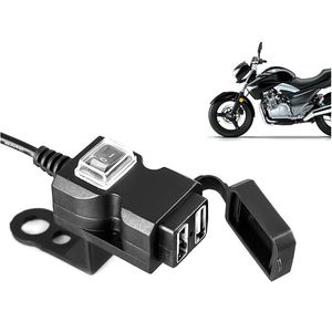 Autres pièces automobiles Double port USB 12V Chargeur de guidon de moto étanche 5V 1A / 2.1A Adaptateur Prise d'alimentation pour téléphone Drop Del Dhu4V