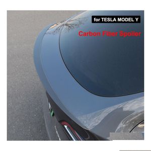 Otras piezas de automóviles Modelly Car Trunk Wing Spoilers para Tesla Model Y Spoiler Abs Fibra de carbono Mate Brillante Acceso original a fábrica DHVF DHQD8