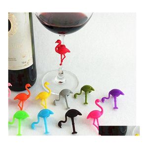 Autres produits de bar 6pcs Marqueurs de boisson Sile Marqueur de verre à vin Oiseaux Design Charms Label Mark Identification For Party 20220607 E3 D Otxqd