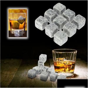 Autres produits de bar Whisky Stones Sip Ice Cube Cooler Réutilisable Whisky Stone Natural Rocks Wine Party Cadeau de mariage Drop Livraison Accueil Dhiqs