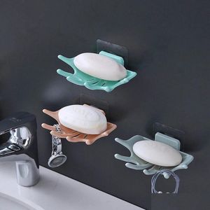 Autres fournitures de toilette pour le bain Maison Creative Six-Griffes Paume sans soudure Vidange Boîte à savon en plastique Fournitures de salle de bain Couronne Style mural Dr Dhhqj