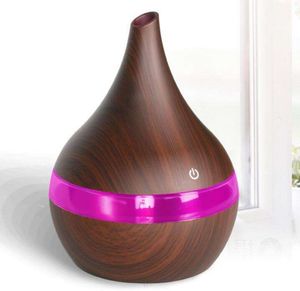 Autres équipements de beauté Vapeur facial Grain de bois Huile essentielle Diffuseur d'aromathérapie USB Chargement Accueil Humidificateur d'air Purifier Apaisant LED Ni