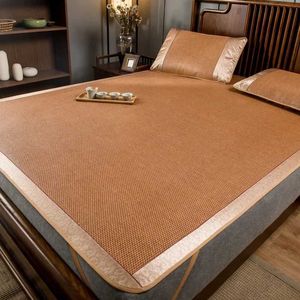 Autres fournitures de literie Summer Rattan Mat Couverture de matelas Couple Couvre-lit sur le linge de lit Ensemble de linge de lit Coussin de climatiseur Accueil Literie naturelle Cool