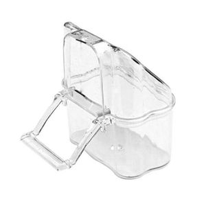 Otros suministros para pájaros 4XFA Parrot Transparente Plástico Taza de comida Tazón Compañía Agua limpia Silo Waterer