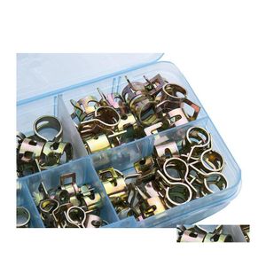 75Pcs / Set 610Mm Spring Fuel Oil Water Cpu Hose Clip Pipe Tube For Band Clamp Metal Fastener Assortiment Kit B Dhjtx