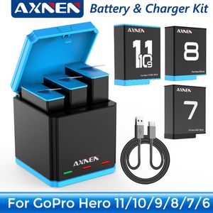 Other Camera Products Battery or Charger Kit for GoPro Hero 11 10 9 8 7 6 5 Gopro Accessories for Original Go Pro Hero11 Hero8 Hero10 Action Camera 230923