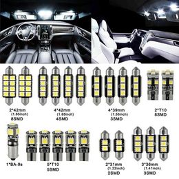 Autres lumières de voiture 23pcs LED ampoule de voiture T10 carte intérieure dôme relais plaque d'immatriculation kit d'éclairage ultra-mince blanc kit d'éclairage de voiture L204