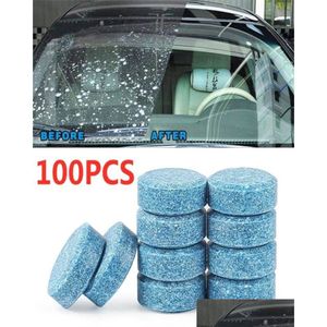 Autres outils de nettoyage de soins 204060100pcs Raclette de lavage de vitres de voiture Tablettes effervescentes Grattoirs solides Lave-glace Liquide Verre T Dhzr6