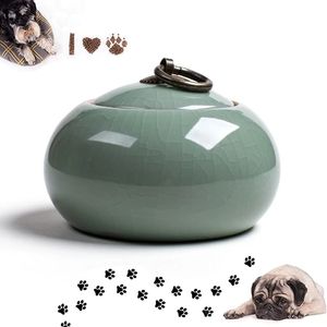 Other Cat Supplies Handmade Ceramic Pet Urn for Small Dogs Cats Rabbits Animals Memorial Cremation Ash Funeral Burial Keepsake 230804