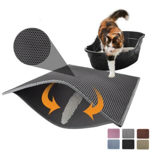 Other Cat Supplies Pet Litter Mat Waterproof EVA Double Layer Trapping Box Clean Pad Products For s Accessories 230424