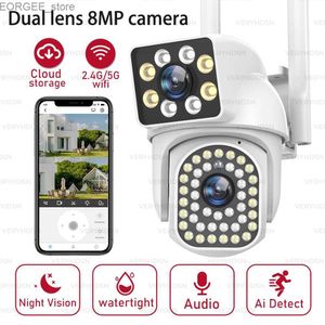 Autres appareils photo CCTV 4K 8MP PTZ WiFi Camera Outdoor FHD Dual Lens ip CCTV CAMER