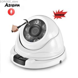 Otras cámaras CCTV Azishn Audio H.265 3MP Cámara IP de gran angular micrófono Full HD IP66 P2P Network Dome Security CCTV Camera DC 12V/48V POE XMEYE Y240403