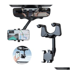 Autres pièces de téléphone portable Support de rétroviseur Support de voiture rotatif Supports réglables à 360 degrés pour Smartphone Gps Support Drop Deli Dhrvo