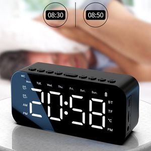 Other Clocks & Accessories Digital LED Mirror Alarm Clock Snooze Table Wake Up Light Electronic Time Sound Computer Audio