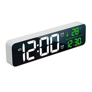 Autres accessoires d'horloges Réveil numérique à LED avec port de charge USB, température de luminosité à 5 niveaux, 2 réglages, lecteur de musique pour Bedr