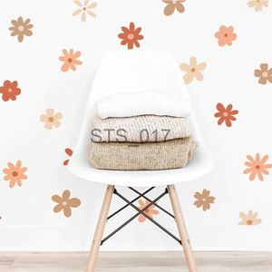 Otras pegatinas decorativas Boho Daisy Floral Wall Stickers Niños Nursery Vinilo Wall Art Decal Kids Baby Peel and Stick Girls Room Interior Home Decor x0712