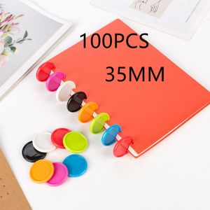 Autres accessoires de bureau 100pcs35mm couleur unie en plastique anneau de liaison boucle en vrac trou de champignon cahier spécial disque 230926