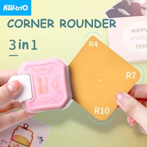 Other Desk Accessories 3in1 Corner Rounder border punches for scrapbooking diy Mini Cutter R4R7R10mm Circle Trimmer Punch Office Supplies 230608