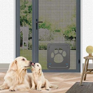 Other Dog Supplies ZK30 Easy Install Pet Door Safe Lockable Magnetic Screen Outdoor Dogs Cats Fashion Window Gate House Enter Freely 230626