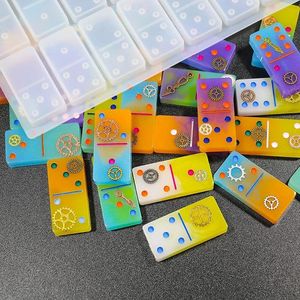 Otras dominóes de resina epoxi caja de dominó caja de almacenamiento de silicona manualidades de bricolaje de joyería
