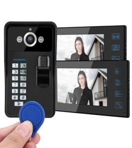 Autre matériel de porte 7 pouces empreinte digitale RFID mot de passe interphone vidéo 2 moniteur HD filaire système d'accès à la sonnette intelligente100240V5194831