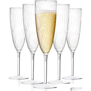 Autre Drinkware 6oz / 8oz Clear Plastic Champagne Flûte idéal pour la maison Daily Life Wedding Toasting Party Disposable Cup Drop Livrot GA DHB7H