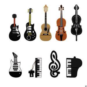 Otras unidades Almacenamientos USB Flash Drive Violín / Guitarra Pluma Instrumentos musicales Memory Stick 4GB 8GB 16GB Tarjeta Pendrive Drop Delivery Dhmwu