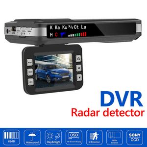 Otros productos electrónicos 2 en 1 Coche DVR Cámara Tablero Cam Inglés Ruso Voz Radar Detector X K CT La Flow Radar Detector 1080P Grabador de video Auto J230427