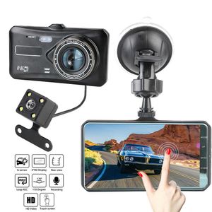 Otra electrónica Coche DVR 4 HD 1080P Grabadora de video Cámara Dash Cam WDR Auto DashCam Lente dual Pantalla táctil Accesorios para automóviles J230427