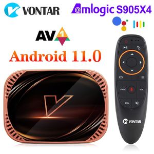 Autres appareils électroniques Décodeur VONTAR X4 Amlogic S905X4 Smart TV Box Android 11 4GB 128G 32GB 64GB Wifi BT AV1 Media Player TVBOX 4K 1000M Set top box 221014