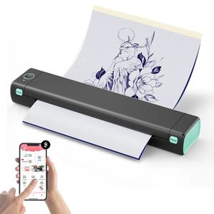 Otra electrónica Impresora de tatuajes Máquina de plantilla térmica Bluetooth inalámbrico Profesional Papel A4 Compatible con Android iOS Portátil 231117