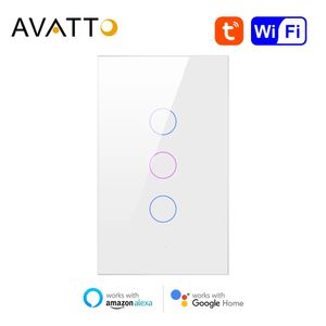 Autres appareils électroniques US Standard Tuya Smart WiFi interrupteur d'éclairage avec panneau de verre capteur tactile interrupteur domestique 1 2 3 4 gangs travail Alexa Google 231007