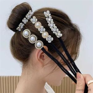 Other Elegant Fashion Flower Hairpin Bun Maker Headband Lazy Hair Accessories Women Hairstyle Hair Stick Banquet For Party
