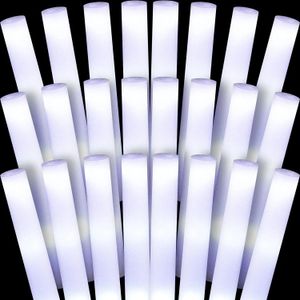 Autres fournitures de fête d'événement 20/30 / 60pcs bâtons lumineux en mousse blanche LED bâtons lumineux Cheers Batons brillent dans le noir anniversaire fête de mariage Concert Supplie 231019