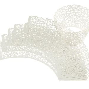 Autres fournitures de fête d'événement 2021 Grossiste-Kimisohand 100 Filigrane Little Vine Lace Laser Cut Cupcake Wrapper Liner Baking Cup Drop Dhoym