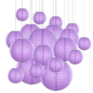 Autres fournitures de fête d'événement 20pcsLot 6 '' 12 '' taille de mélange lanternes en papier violet lanterne chinoise boule violette Lampion pour la décoration de vacances de mariage 230206